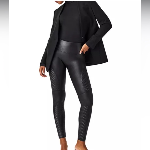 Spanx- Moto Faux Leather Leggings size M - Picture 2 of 9